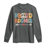 Proud Boomer Long Sleeve Shirt Boomers Generation Peace Sign Hippie 50s 60s - Wonder Print Shop