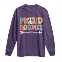 Proud Boomer Long Sleeve Shirt Boomers Generation Peace Sign Hippie 50s 60s - Wonder Print Shop