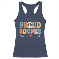 Proud Boomer Racerback Tank Top Boomers Generation Peace Sign Hippie 50s 60s - Wonder Print Shop