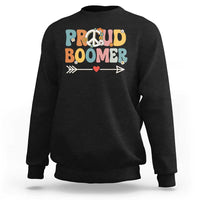 Proud Boomer Sweatshirt Boomers Generation Peace Sign Hippie 50s 60s - Wonder Print Shop