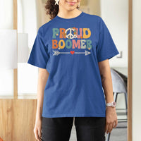 Proud Boomer T Shirt For Women Boomers Generation Peace Sign Hippie 50s 60s - Wonder Print Shop
