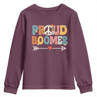 Proud Boomer Youth Sweatshirt Boomers Generation Peace Sign Hippie 50s 60s - Wonder Print Shop