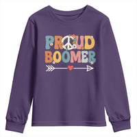 Proud Boomer Youth Sweatshirt Boomers Generation Peace Sign Hippie 50s 60s - Wonder Print Shop