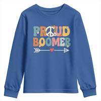 Proud Boomer Youth Sweatshirt Boomers Generation Peace Sign Hippie 50s 60s - Wonder Print Shop