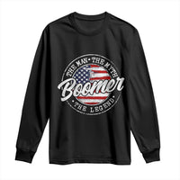 Boomers Generation Long Sleeve Shirt Vintage The Man The Myth The Legend American Flag - Wonder Print Shop