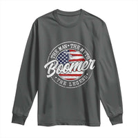 Boomers Generation Long Sleeve Shirt Vintage The Man The Myth The Legend American Flag - Wonder Print Shop