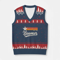 Boomers Generation V-Neck Knit Sweater Vest Vintage Retro Gift - Wonder Print Shop