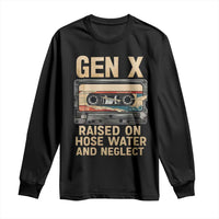 Gen X Long Sleeve Shirt Vintage Cassette Tape Raised On Hose Water And Neglect Nostalgia - Wonder Print Shop
