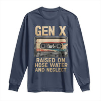 Gen X Long Sleeve Shirt Vintage Cassette Tape Raised On Hose Water And Neglect Nostalgia - Wonder Print Shop