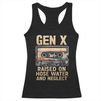 Gen X Racerback Tank Top Vintage Cassette Tape Raised On Hose Water And Neglect Nostalgia - Wonder Print Shop