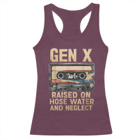 Gen X Racerback Tank Top Vintage Cassette Tape Raised On Hose Water And Neglect Nostalgia - Wonder Print Shop