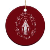 Marian Catholic Ceramic Ornament Virgin Mary Floral Women Religious Catholic Gift - Wonder Print Shop