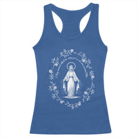 Marian Catholic Racerback Tank Top Virgin Mary Floral Women Religious Catholic Gift - Wonder Print Shop