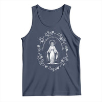 Marian Catholic Tank Top Virgin Mary Floral Women Religious Catholic Gift - Wonder Print Shop
