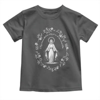 Marian Catholic Toddler T Shirt Virgin Mary Floral Women Religious Catholic Gift - Wonder Print Shop