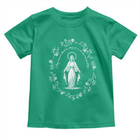 Marian Catholic Toddler T Shirt Virgin Mary Floral Women Religious Catholic Gift - Wonder Print Shop