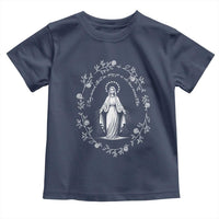 Marian Catholic Toddler T Shirt Virgin Mary Floral Women Religious Catholic Gift - Wonder Print Shop
