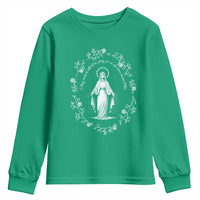 Marian Catholic Youth Sweatshirt Virgin Mary Floral Women Religious Catholic Gift - Wonder Print Shop