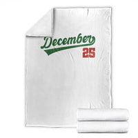 Retro Christmas December 25 Throw Blanket Retro Vintage Script Holiday Trip - Wonder Print Shop