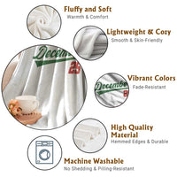 Retro Christmas December 25 Throw Blanket Retro Vintage Script Holiday Trip - Wonder Print Shop