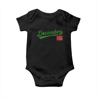 Retro Christmas December 25 Baby Onesie Retro Vintage Script Holiday Trip - Wonder Print Shop