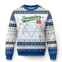 Retro Christmas December 25 Hanukkah Ugly Sweater Retro Vintage Script Holiday Trip - Wonder Print Shop