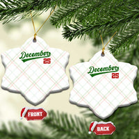 Retro Christmas December 25 Ceramic Ornament Retro Vintage Script Holiday Trip - Wonder Print Shop