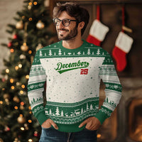 Retro Xmas December 25 Ugly Christmas Sweater Retro Vintage Script Holiday Trip - Wonder Print Shop