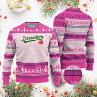 Retro Xmas December 25 Ugly Christmas Sweater Retro Vintage Script Holiday Trip - Wonder Print Shop