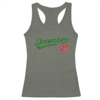 Retro Christmas December 25 Racerback Tank Top Retro Vintage Script Holiday Trip - Wonder Print Shop