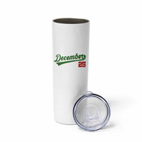 Retro Christmas December 25 Skinny Tumbler Retro Vintage Script Holiday Trip - Wonder Print Shop