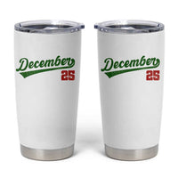 Retro Christmas December 25 Tumbler Cup Retro Vintage Script Holiday Trip - Wonder Print Shop