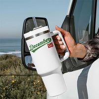 Retro Christmas December 25 Tumbler With Handle Retro Vintage Script Holiday Trip - Wonder Print Shop