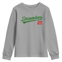 Retro Christmas December 25 Youth Sweatshirt Retro Vintage Script Holiday Trip - Wonder Print Shop