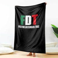 Subtle FDT Christmas Throw Blanket Hidden Message Funny Festive December Tree - Wonder Print Shop