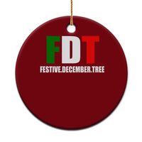 Subtle FDT Christmas Ceramic Ornament Hidden Message Funny Festive December Tree - Wonder Print Shop