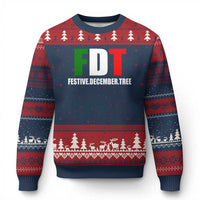 Subtle FDT Xmas Ugly Christmas Sweater Hidden Message Funny Festive December Tree - Wonder Print Shop