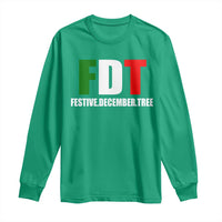 Subtle FDT Christmas Long Sleeve Shirt Hidden Message Funny Festive December Tree - Wonder Print Shop