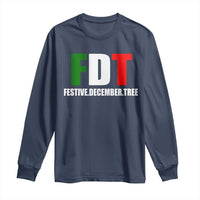 Subtle FDT Christmas Long Sleeve Shirt Hidden Message Funny Festive December Tree - Wonder Print Shop