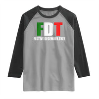 Subtle FDT Christmas Raglan Shirt Hidden Message Funny Festive December Tree - Wonder Print Shop