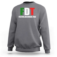 Subtle FDT Christmas Sweatshirt Hidden Message Funny Festive December Tree - Wonder Print Shop