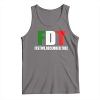 Subtle FDT Christmas Tank Top Hidden Message Funny Festive December Tree - Wonder Print Shop