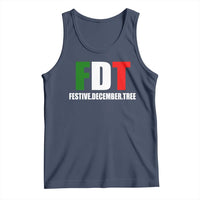 Subtle FDT Christmas Tank Top Hidden Message Funny Festive December Tree - Wonder Print Shop