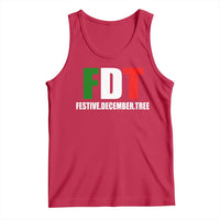 Subtle FDT Christmas Tank Top Hidden Message Funny Festive December Tree - Wonder Print Shop