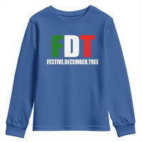 Subtle FDT Christmas Youth Sweatshirt Hidden Message Funny Festive December Tree - Wonder Print Shop