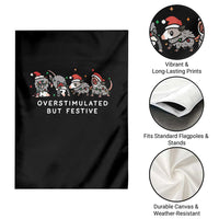 Overstimulated But Festive Possum Christmas Garden Flag Funny Opossum Xmas Meme - Wonder Print Shop