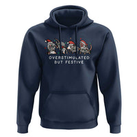 Overstimulated But Festive Possum Christmas Hoodie Funny Opossum Xmas Meme - Wonder Print Shop