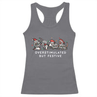 Overstimulated But Festive Possum Christmas Racerback Tank Top Funny Opossum Xmas Meme - Wonder Print Shop
