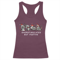 Overstimulated But Festive Possum Christmas Racerback Tank Top Funny Opossum Xmas Meme - Wonder Print Shop