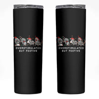 Overstimulated But Festive Possum Christmas Skinny Tumbler Funny Opossum Xmas Meme - Wonder Print Shop